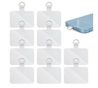 NyxSeat 10 guarnizioni per cellulare, cuscinetti per cordino, patch trasparenti per cellulare, parti di ricambio per cordino, cuscinetti trasparenti per cordino, con anelli in metallo, cuscinetti