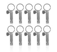 NyxSeat 10 portachiavi in acciaio inox, portachiavi in argento, regalo di ringraziamento, adatto per giorno del Ringraziamento, festa della mamma, festa degli insegnanti (argento) (12 x 50 mm),