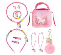 NyxSeat 12 pezzi arcobaleno cavallo, accessori per capelli da ragazza, set regalo per bambini, accessori per gioielli per bambini, ciondolo arcobaleno cavallo, Acciaio inossidabile