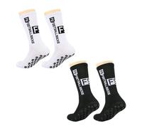 NyxSeat 2 paia di calzini sportivi antiscivolo, calzini da calcio, calzini da allenamento, adatti per calcio, basket, sport all'aria aperta (bianco, nero), bianco, 42