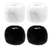NyxSeat 2 paia di maniche, morbidi guanti caldi, guanti di pelliccia, polsini invernali, guanti da donna, guanti caldi da polso, protezioni ispessite, Nero , Extra breit