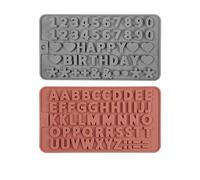 NyxSeat 2 stampi alfanumerici, stampi in silicone, stampi per cioccolatini, stampi per cioccolatini natalizi, decorazioni da forno, stampi in silicone