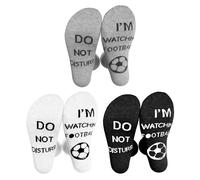 NyxSeat 3 Paia di Calzini Sportivi a Maglia per Golf, Calcio - Pantofole, Regali per Uomini e Appassionati di Calcio - Grigio, Nero, Bianco, 22