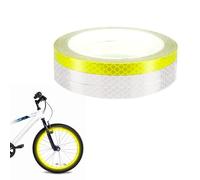 NyxSeat 3 rotoli di nastro riflettente autoadesivo, 1 cm x 8 m, nastro riflettente impermeabile in PVC, adatto per biciclette, moto e decorazioni per auto (bianco, giallo)