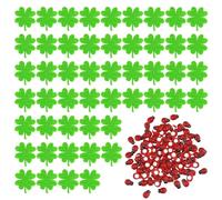 NyxSeat 50 coleotteri fortunati in legno con 50 accessori in feltro, decorati con coleotteri quadrifoglio, adatti per decorazioni fai da te e per feste regalo, tinta unita, 3,1 x 3,5 cm