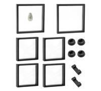 NyxSeat 6 scatole di presentazione, 4 basi rotonde e 2 basi quadrate, cornice 3D, scatola di presentazione con cornice profonda, supporto per presentazione di monete, cornice per souvenir, cornice