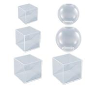 NyxSeat 6 stampi in resina in silicone trasparente a forma di cubo, forma sferica altamente trasparente, stampo fai da te in resina siliconica