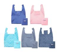 NyxSeat Borsa per La Spesa Pieghevole e Portatile - Set da 5 Pezzi Ecologici - Per Fare La Spesa e Lavorare (33 * 55 * 5 Cm)