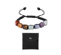 NyxSeat Bracciale da donna con pietre preziose, 1 pezzo, colorato, tessuto a mano, regolabile, adatto per yoga, meditazione