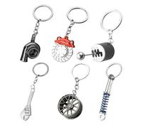 NyxSeat Portachiavi Auto: 6 Pezzi Accessori Uomo, Regali, Cerchi Chiavi Turbine, Disco Freno - Regalo per Gli Amanti delle Auto