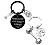 NyxSeat Portachiavi Personalizzati con Manubrio per Fitness - Portachiavi Creativo in Argento e Nero, Taglia Unica