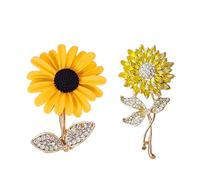 NyxSeat - Set di 2 spille a forma di girasole - Piccole spille in stile pastorale - Adatto per feste, uso quotidiano, regali di compleanno (giallo), metallo, Metallo