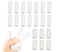 NyxSeat Set di 20 protezioni per dita in silicone bianco, con piccola copertura delle impronte digitali e copertura del pollice, protezione antiscivolo e resistente all'usura, protezione per le dita
