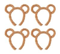NyxSeat Set di 4 fasce per orecchie di orso carino da donna, adatto per mascherate, feste, feste di compleanno, travestimento quotidiano, fotografia, cosplay (marrone)