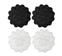 NyxSeat Set di 4 ventose in silicone, supporto per telefono auto, in silicone, per tutti i modelli di telefono (nero, bianco)