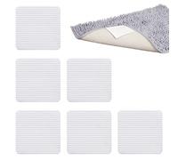 NyxSeat Set di 6 gommini quadrati, adesivi di fissaggio antiscivolo, lavabili e riutilizzabili, adatti per pavimenti in legno e piastrelle (10 x 10 cm)