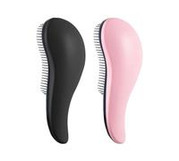 NyxSeat Spazzola Districante, 2 Pezzi, Scorrevole per Capelli, Cuscino d'Aria, Massaggiante, Lisciante (Nero, Rosa)