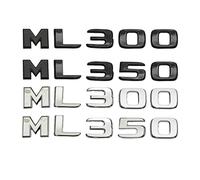 NZBZKKNBCP Adesivo Distintivo for Bagagliaio Posteriore Auto for Logo Emblema Lettere Nere cromate ABS 3D for Mercedes ML300 ML350 W163 W164 Accessori Logo dell'auto(Chrome Convex,ML300)