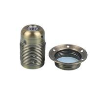 NZBZKKNBCP Portalampada E27 in Metallo a Vite, Attacco for Lampada Vintage lucidato, Base for Lampada Fai da Te, Adattatore retrò for apparecchio di Illuminazione Base della Lampada(Bronze)