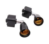 NZBZKKNBCP Portalampada Universale E27 for Guida, Rotazione a 360°, Luce LED, Base for faretto, Attacco for Lampadina E27 a 2 Fili, Bianco e Nero Base della Lampada(Noir)