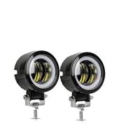 NZBZMBTTVF 2 PCS / 1 PC 3 Pollici 40W Round Impermeabile PORTATO Angel Eyes Light Bar 1 2V 24V 6500K. Bianco BlueFor Motorcycle Offroad LED Light Light Luce Auto(Dark Grey)