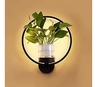 NZDY Applique da Parete in Metallo 18W Lampade da Comodino Decorative per Interni Lampade da Comodino con Vaso Di Fiori in Vetro per Soiorno Camera da Letto Siet Applique da Parete a Led Lampada da P