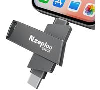Nzeplou Chiavetta flash da 256 GB per iPhone, iPad, chiavetta USB 3.0 ad alta velocità per iPhone 15/16 Pro, registrazione ProRes 4K, unità esterna di backup per foto, video e file, Plug & Play