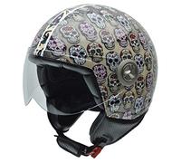 NZI 050004G582 Zeta Casco Moto, Multicolore (Teschi Messicani), 57