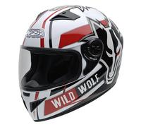 NZI 150200G607 Casco Moto Must Wild Wolf, Bianco/Nero/Rosso, Taglia XS