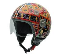 NZI 490004G597 3D Vintage II Folk Casco Moto, Fotografia Tessuto Folk, Taglia XS