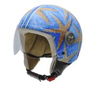 NZI 490004G603 3D Vintage II Seastar Casco Moto, Fotografia Stelle Marine, Taglia XS