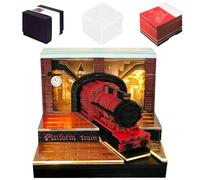 Nzkeuf 2026 Calendario 3D da Strappare, Fai Da Te Creative Paper Sculpture Memo Pad, Blocco Note 3D da Strappare con Luce LED e Scocca in Acrilico, Decorazione del Desktop, Treno Magico