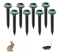 Nzkeuf 8 pezzi distributori di talpe a energia solare, spaventappi, spaventappi, risultati rapidi, talpe per giardino, prato, animali da terra, arvicole, serpenti e gopher (ottagono)