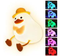 Nzkeuf Luce Notturna Bambini, 7 Colori Luce Notturna Neonato in Silicone a Forma di Anatra con Timer, Oscuramento al Tocco, per Bambinis Neonato Regalo[Classe di efficienza energetica A]