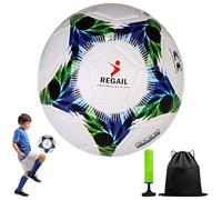 Nzkeuf Pallone da Calcio Cucito Taglia 4, Pallone Calcio Bambino Include Una Pompa ad Aria e Una Sacca per Il Trasporto, Materiale PU, Palla da Calcio Adatta per Attività Amatoriali e Professionali