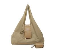NZLTQO Borsa tote portachiavi, grande capacità, leggera, pieghevole, impermeabile, borsa per la spesa con portachiavi, mini borsa per l'uso quotidiano, cachi, 39x28x7cm/15.35x11x2.75in