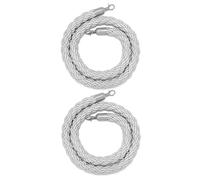 NZPOST Corde per Barriere Anti-Folla, Set di 2 Corde per montanti argentati, barriera Anti-Folla, Corde Lunghe Intrecciate per Grand O