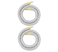 NZPOST Corde per Barriere Anti-Folla, Set di 2 Corde per montanti argentati, barriera Anti-Folla, Corde Lunghe Intrecciate per Grand O