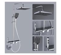 NZPOST Set Doccia di Lusso Cromato a Quattro funzioni, Miscelatore Doccia a Pioggia per Bagno e Bidet.