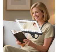 NZQXJXZ Lente d'ingrandimento a mani libere 5x con luce sospesa, collo d'oca flessibile, 43 LED, ingrandimento a piena pagina, lente d'ingrandimento grande pagina per la lettura di caratteri piccoli e