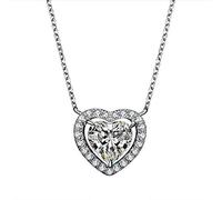NZVCQVPU 18k Bianco Bianco Bianco Twole Round 0,64 ct Collana di diamanti per donne Necklace a ciondolo 18 pollici