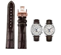 NZVCQVPU 19mm 20mm 21mm Watch Band Banco di cuoio in pelle Cinta di guardia con fibbia farfalla ， per Masters Collection L3 L4 L2.628/L2.673 Serie di orologio Sostituzione cinghia
