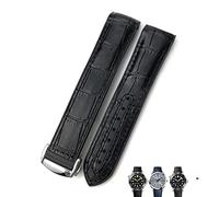 NZVCQVPU 21mm 22mm Rubber Leather Watchband 19mm 20mm for Omega 300 AT150 HydroConquest Sports Strap