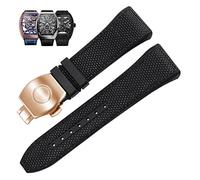 NZVCQVPU 28mm genuine silicone watch band black blue folding buckle strap v45 series watchbands Origin China