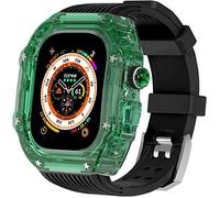 NZVCQVPU 49mm Clear Transparent Case Mod Kit Men Silicone Bands，For Series 8 45mm, Hard PC Cover Replacement Strap Upgrade Rm Style Watch Accessories，For watch Series 7 44mm