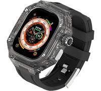 NZVCQVPU 49mm Transparent Watch Case Rubber Band,For Ultra 8 Series Replacement,Silicone Sport Straps Clear PC Watch Case Bezel Mod Kit Accessories