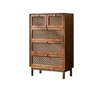 NZVCQVPU 5-Drawer Rattan Dresser Chest for Bedroom & Living Room - Tall Storage Cabinet nizer Unit for Closet Hallway & Entryway - Stylish Drawer Storage Solution