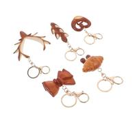NZVCQVPU 5 pz Portachiavi Pretzel Simulazione Realistica Ciondoli Pane per Borse e Zaini Ciondolo Alimentare Borsa Accessorio Simpatico Stile Cartoon Novità Portachiavi Pane