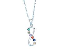 NZVCQVPU 925 Sterling Silver Happiness 8 Shape Collana Collana a sfioro con colorato per le donne gioielli