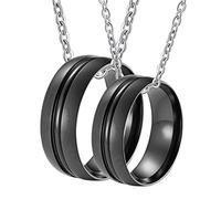 NZVCQVPU Anelli di coppia, anello per coppie in acciaio nero inossidabile anello spazzolato nero personalizzato 8 mm Regalo per gli uomini